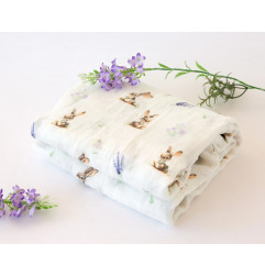 Muselina conejitos 120x120cm-Kiokids