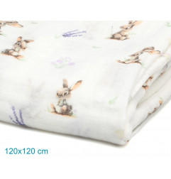 Muselina conejitos 120x120cm-Kiokids
