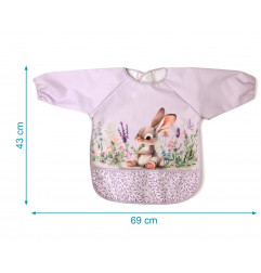 Babero impermeable con mangas elefante lavanda-Kiokids