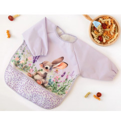 Babero impermeable con mangas elefante lavanda-Kiokids