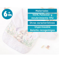 Babero impermeable con mangas elefante lavanda-Kiokids