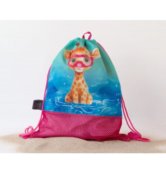 Bolsa de playa animales fucsia-Kiokids