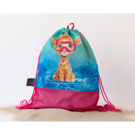 Bolsa de playa animales fucsia-Kiokids