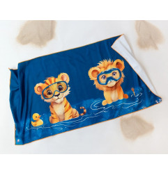 Toalla playa microfibra azu con animales-Kiokids