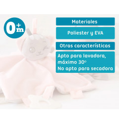 Set doudou y sonajero gatito rosa-Kiokids