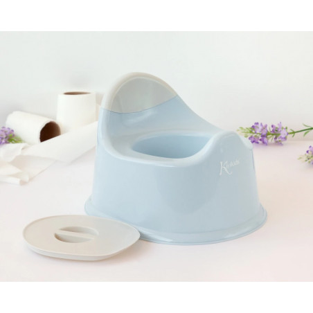 Orinal infantil azul con tapa y asa-Kiokids