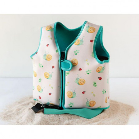 Chaleco Neopreno de natación caracoles beige-Kiokids