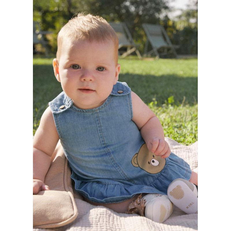 Vestido vaquero con gorro recién nacida-Mayoral