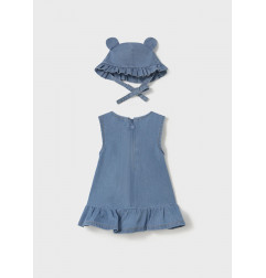 Vestido vaquero con gorro recién nacida-Mayoral