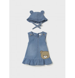Vestido vaquero con gorro recién nacida-Mayoral