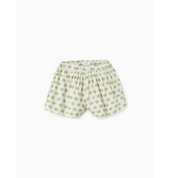 Shorts Floral Blanco y verde-Zippy