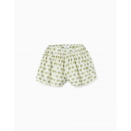 Shorts Floral Blanco y verde-Zippy