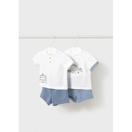 Conjunto 4 piezas pantalón corto recién nacido riviera-Mayoral