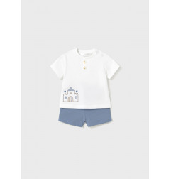 Conjunto 4 piezas pantalón corto recién nacido riviera-Mayoral