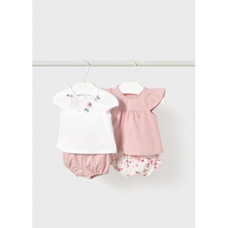 Conjunto 4 piezas estampado recién nacida rosa baby-Mayoral