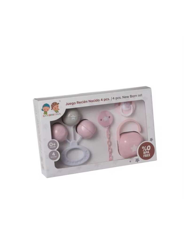 Juego Recién Nacido 4 pcs Rosa-Gamberrito's