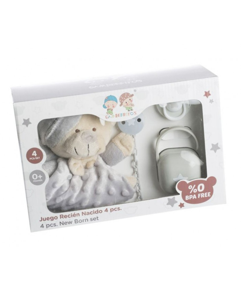Juego Recién Nacido 4 pcs Gris-Gamberrito's