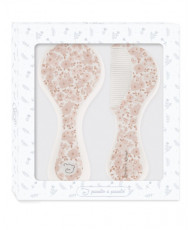 Cepillo y Peine Bebé Flor Rosa