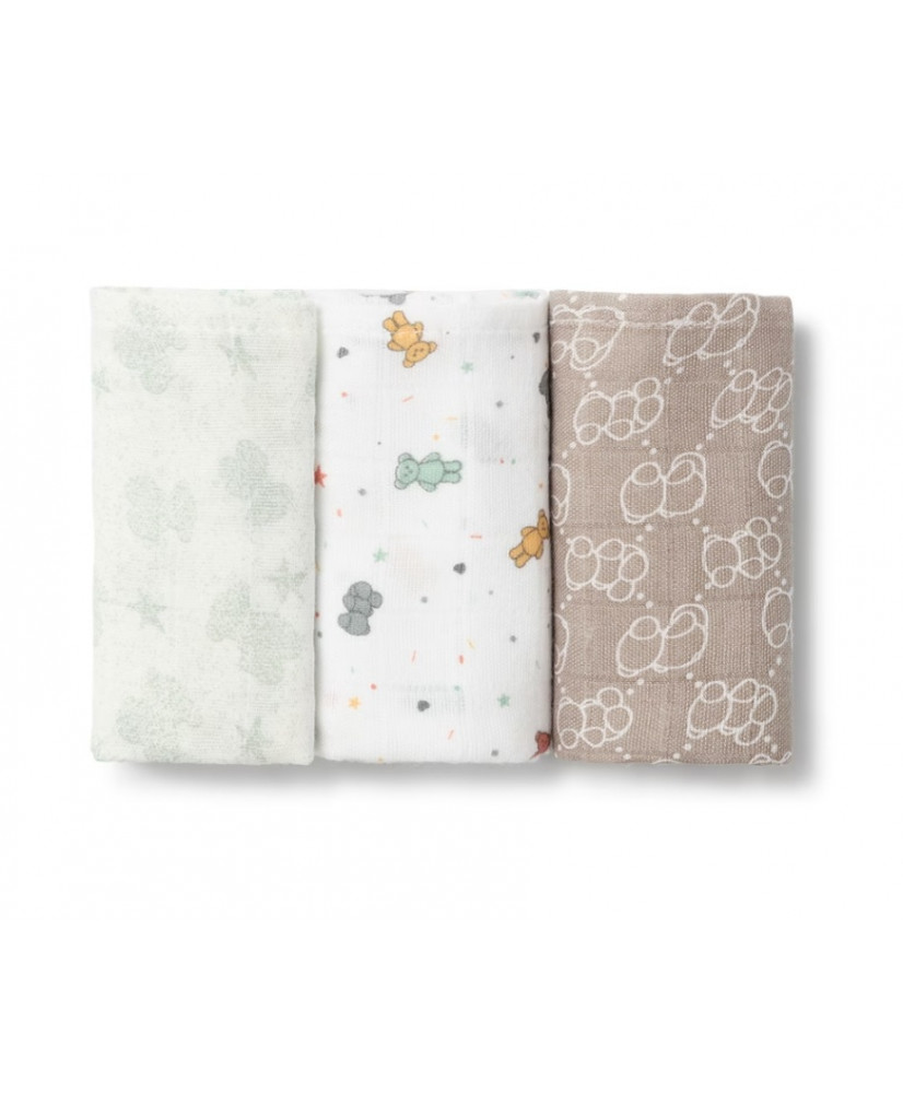 Pack de 3 Mini Gasas Mmuse Beig-Baby Tous