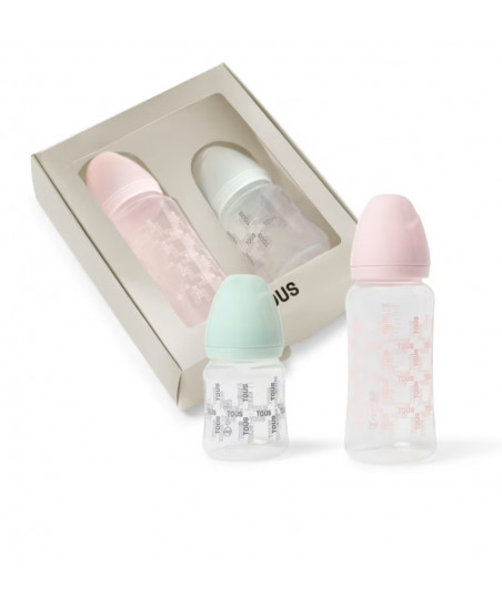 Pack 2 Biberones de Bebé Square Rosa- Baby Tous