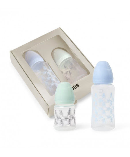 Pack 2 Biberones de Bebé Square Azul Celeste-Baby Tous