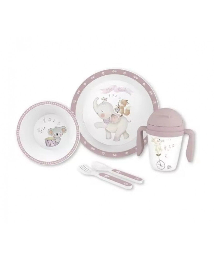 Set Vajilla 5 Piezas Rosa-Interbaby