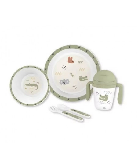 Set Vajilla 5 Piezas Verde-Interbaby