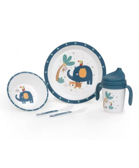 Set Vajilla 5 Piezas Azul-Interbaby