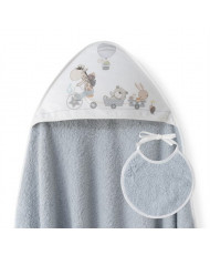Capa de Baño + Babero Gris-Interbaby