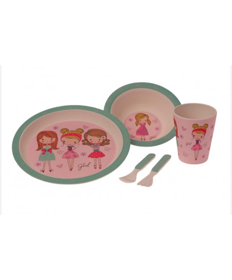 Juego Vajilla 5Piezas Multicolor Niña-Gamberrito's