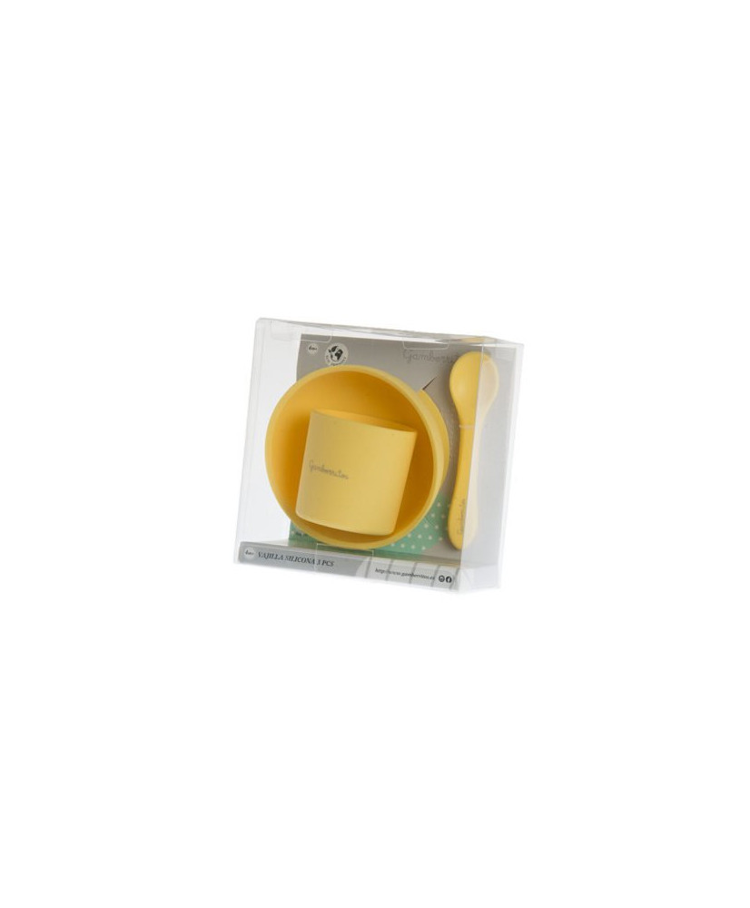 Vajilla Silicona 3Piezas Amarillo-Gamberrito's