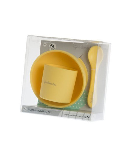 Vajilla Silicona 3Piezas Amarillo-Gamberrito's
