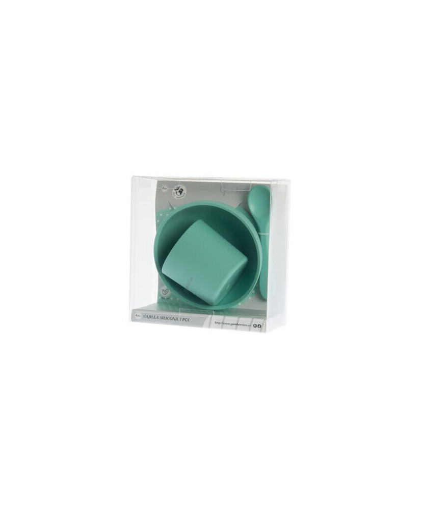 Vajilla Silicona 3Piezas Verde-Gamberrito's