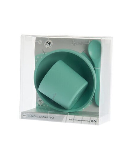 Vajilla Silicona 3Piezas Verde-Gamberrito's