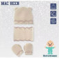 Conjunto Gorro, Bufanda y Manoplas Beig/Rosa-Mac Been