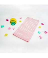 Mantita Topos - Fondo Rosa Empolvado / Topos Marfil(Personalizada)-Pangasa