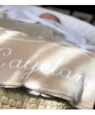 Mantita Topitos-Fondo Camel/Topos Marfil(Personalizadas)-Pangasa