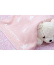 Mantita Estrellas - Fondo Rosa Empolvado / Estrellas Marfil(Personalizada)-Pangasa