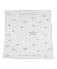 Mantita Estrellas - Fondo Marfil / Estrellas Camel(Personalizada)-Pangasa
