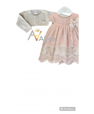 Vestido Napoles Gasa Bordadas+ Culote Rosa-Valentina