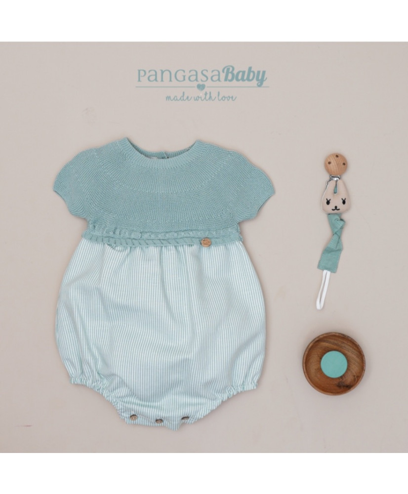 Pelele Rayas Verde Mint-Pangasa
