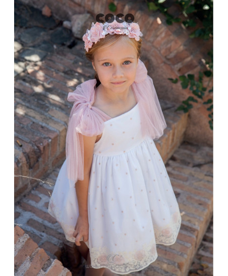 Vestido Tul Bordado Rosa Magnolia- COCO Ceremonia