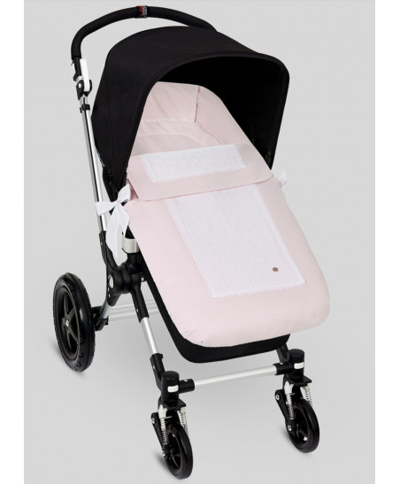COLCHA COCHE AJUSTABLE "ALCOR" Rosa Tiza/Blanco-Paz Rodríguez