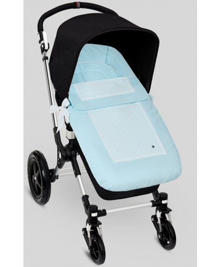 COLCHA COCHE AJUSTABLE "ALCOR"Azul Tiza/Blanco-Paz Rodríguez