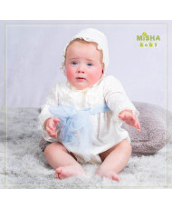 Pelele tul bordado con capota –Mikamama