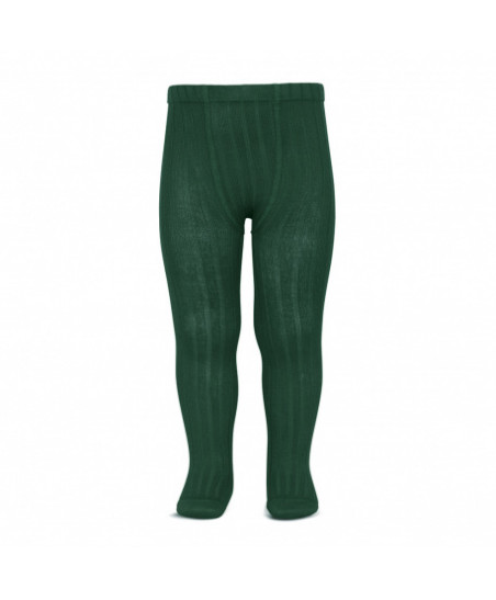 Leotardos básicos canalé VERDE BOTELLA(780)-Cóndor