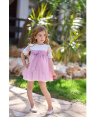 Vestido Niña Pequeña Tul Bicolor Rosa-La Ormiga