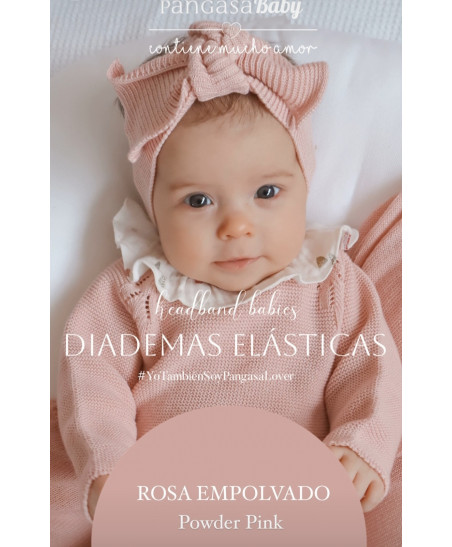 Diadema Elástica Rosa Empolvado-Pangasa Baby