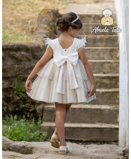 Vestido Ceremonia Plumas-Abuela Tata
