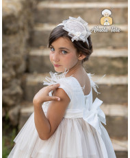 Vestido Ceremonia Plumas-Abuela Tata